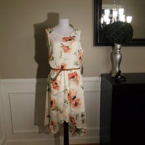 Cream Floral Dress - Size XL - Brand New